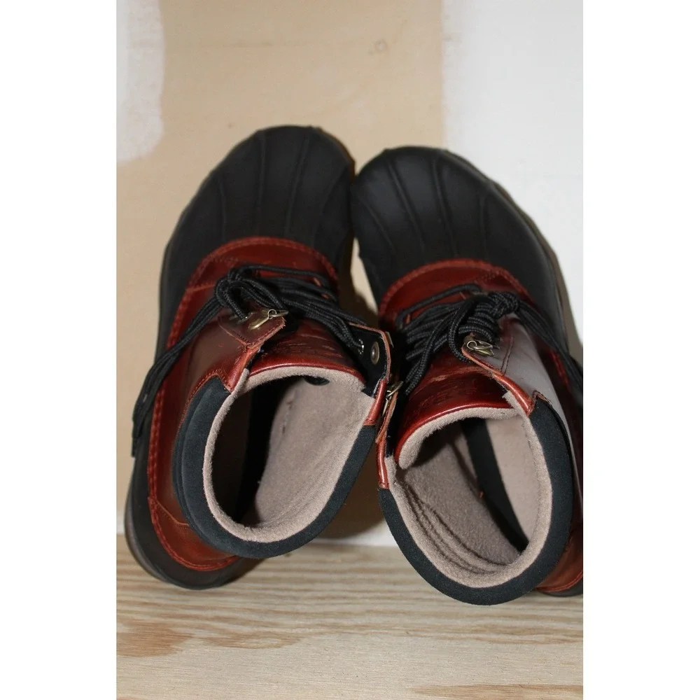 Sperry Top-Sider Avenue Duck Boots Mens 10.5 Brown‎ Black Leather STS10548